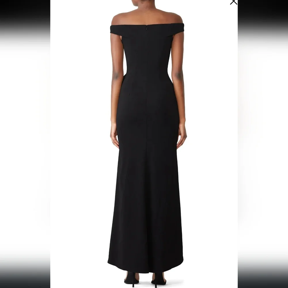 Slate & Willow Cobalt Contrast Ruffle Gown - Picture 4 of 8